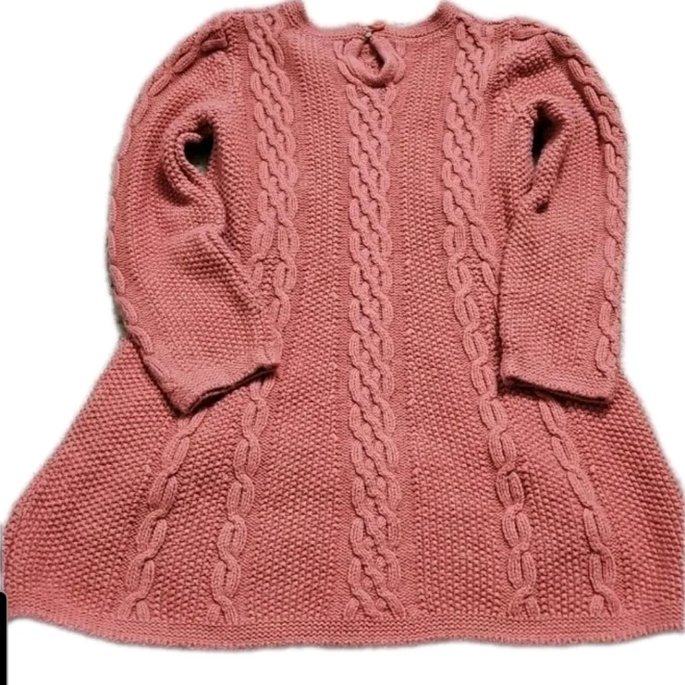 Tommy Bahama Toddler Girls Rose Pink Cable Knit Sweater Dress Size 3T